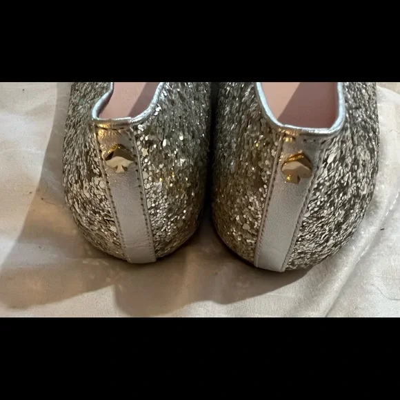 Kate Spade silver glitter flats - Picture 3 of 6